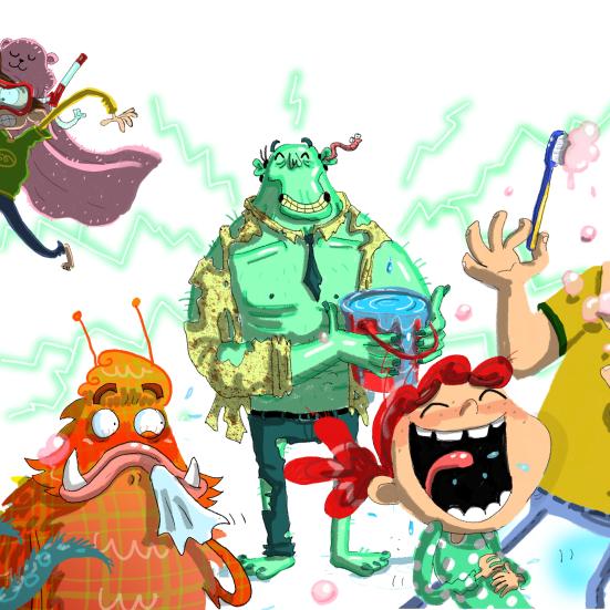 Gyselige monstre og grumme grin. 