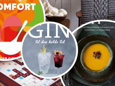 Blandede bogforsider om vinterhygge